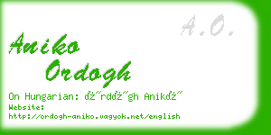 aniko ordogh business card